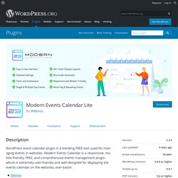 Modern Events Calendar Lite – WordPress plugin
