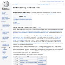 Modern Library 100 Best Novels