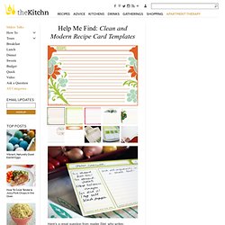Help Me Find: Clean and Modern Recipe Card Templates