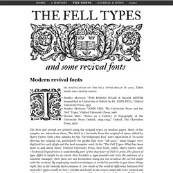 The Fell Types modern revival fonts realized by Igino Marini using iKern < The Fell Types