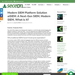 aiSIEM: A Next-Gen SIEM, Modern SIEM Platform, What is it?Modern SIEM Platform