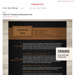 Modern CV Templates to Download for Free