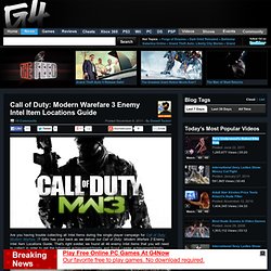 Call of Duty: Modern Warefare 3 Enemy Intel Item Locations Guide