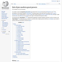 List of pre-modern great powers