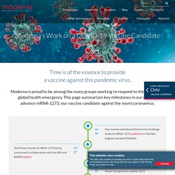 Moderna’s Work on a COVID-19 Vaccine Candidate