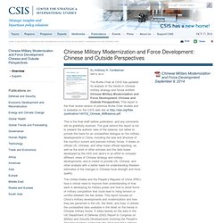 Chinese Military Modernization and Force Development: Chinese and Outside Perspectives