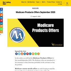 □Modicare Products Offers September 2020 - My Listing Mart