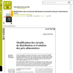 Modification des circuits de distribution et évolution des prix alimentaires