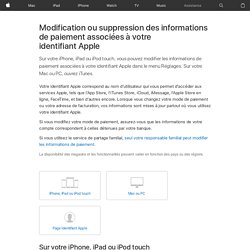 Modification ou suppression des informations de paiement associées à votre identifiant Apple