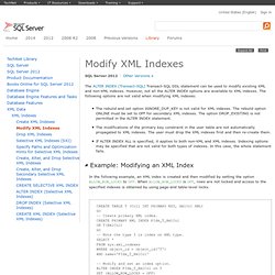 Modifying XML Indexes