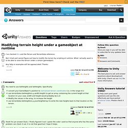 Modifying terrain height under a gameobject at runtime