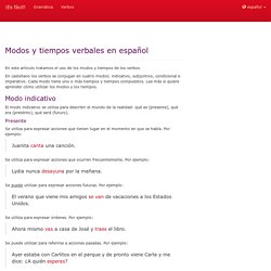 Modos y tiempos verbales en español