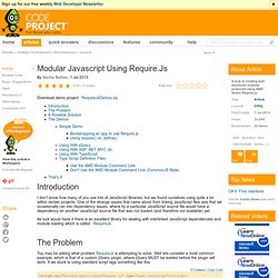 Modular Javascript Using Require.Js