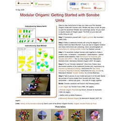 Modular Origami: Getting Started with Sonobe Units
