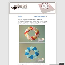 modular origami: rings by Mette Pederson «