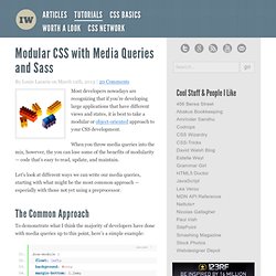 Modular CSS with Media Queries and Sass