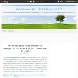 Taste Modulators Market is Projected to Reach $1,758.7 million by 2023 - FoodandAgricultureNewsUpdate
