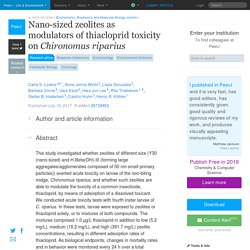 PEERJ 18/07/17 Nano-sized zeolites as modulators of thiacloprid toxicity on Chironomus riparius
