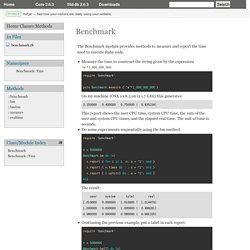 Module: Benchmark (Ruby 2.6.3)