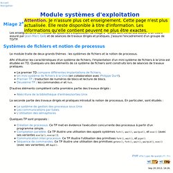 Module systèmes d'exploitation