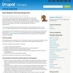 New Module: Writing Assignment