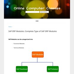 SAP ERP Modules: Complete Type of SAP ERP Modules - Online Computer Classes