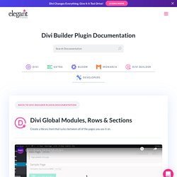 Divi Global Modules, Rows & Sections