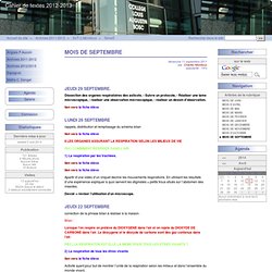 MOIS DE SEPTEMBRE - Cahier de textes 2011-2012