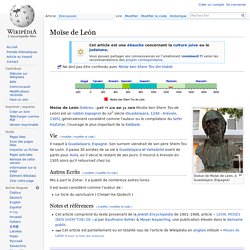 Rabbin Moïse de León wikipedia
