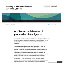 Archives et moisissures : à propos des champignons « Le blogue de Bibliothèque et Archives Canada