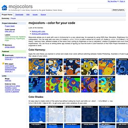 mojocolors - An Actionscript 3 color library inspired by the great Nodebox Colors library