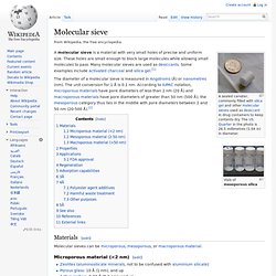 Tamis moléculaire - Wikipedia, l'encyclopédie libre