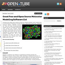 Great Free and Open Source Molecular Modeling Software List