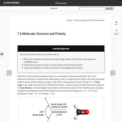 7.6 Molecular Structure and Polarity