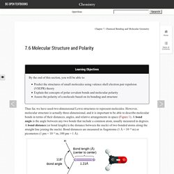 7.6 Molecular Structure and Polarity