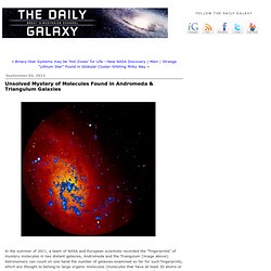 Unsolved Mystery of Molecules Found in Andromeda & Triangulum Galaxies