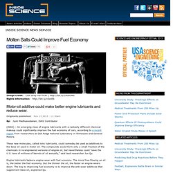 Molten Salts Could Improve Fuel Economy