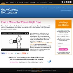 One-Moment Meditation by Martin Boroson