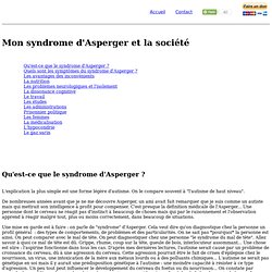 Mon syndrome d'Asperger et la société