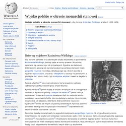 Wojsko polskie w okresie monarchii stanowej