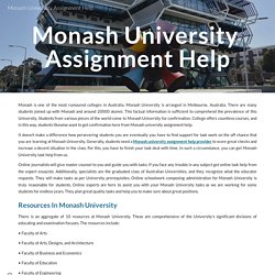 Monash University Assignment Help