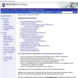 Monash University copyright
