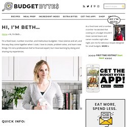 Beth Moncel of Budget Bytes - My Story - BudgetBytes.com