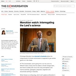 Monckton watch: interrogating the Lord's science