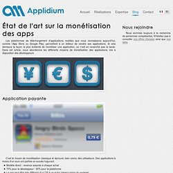 État de l'art sur la monétisation des apps — Applidium, agence mobile à Paris