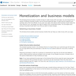Plan for monetization (Metro style apps)