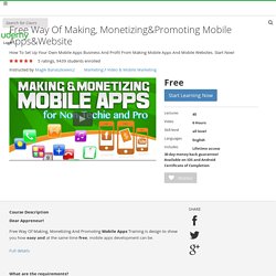 Free Way Of Making, Monetizing&Promoting Mobile Apps&Website