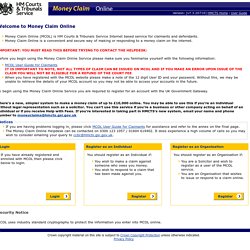 MCOL - Money Claim Online - Welcome