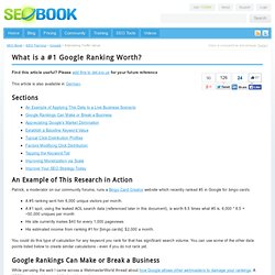How Much Money is a Top Google Ranking Worth to Your Business?