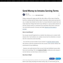 Forward money to Inmates Serving situationspigeonly.kinja